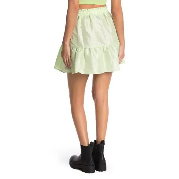 Topshop Lantern Mini Skirt Green Size 8 - Picture 2 of 5